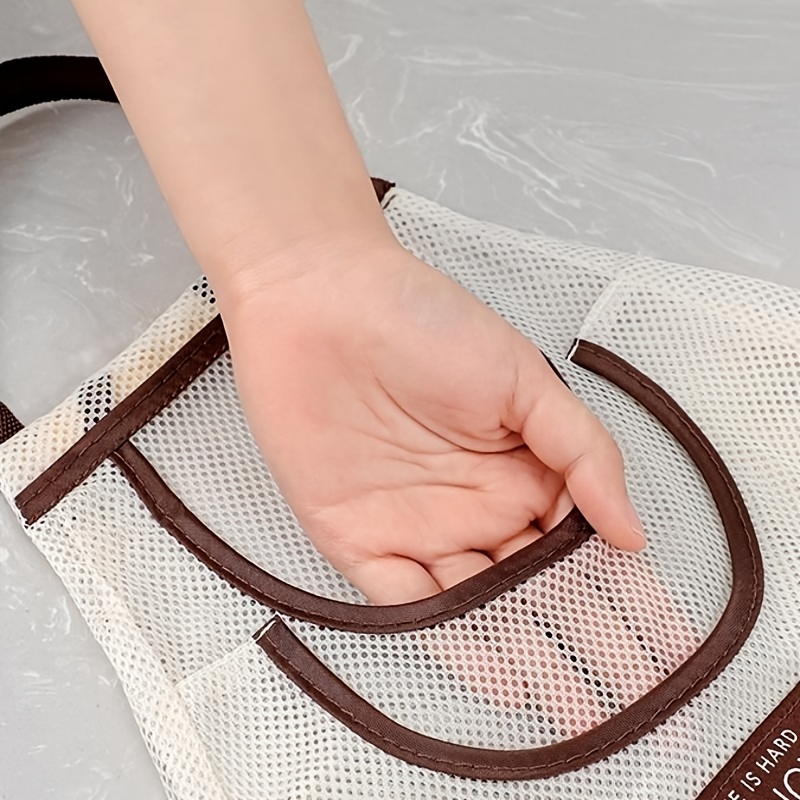 1 large multi functional mesh storage bag wall mounted hand carry portable breathable Product details 4