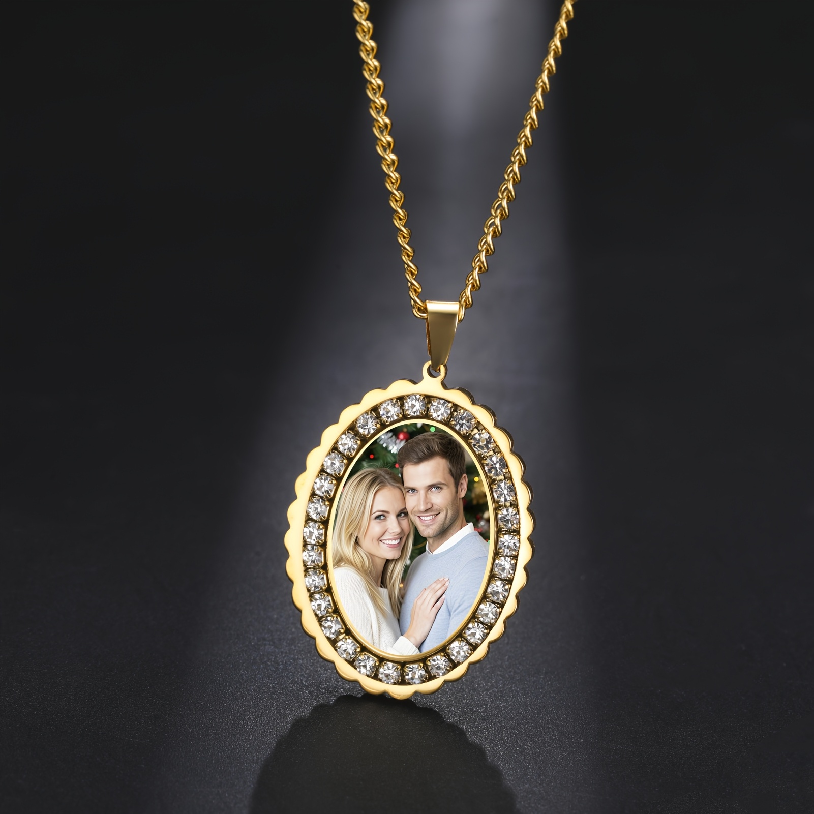 Personalized Photo Necklace, Custom Round Pendant Gift