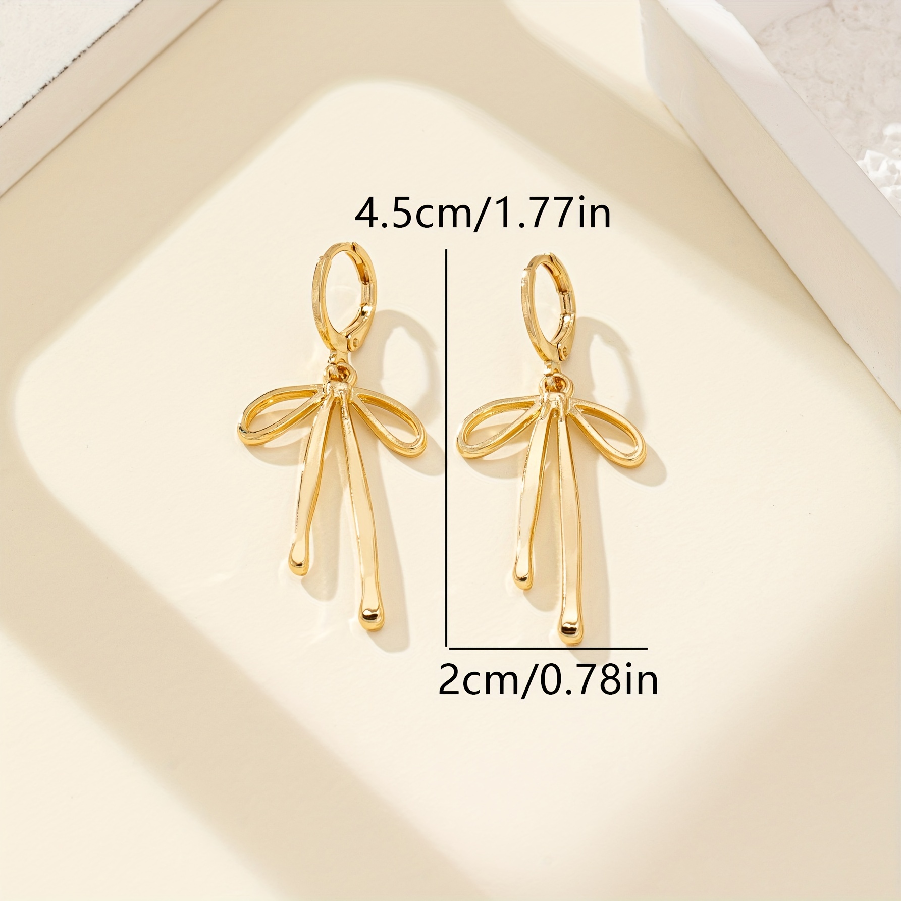 Bowknot Stud Earrings 14K Gold Plated Ear Post Accessory