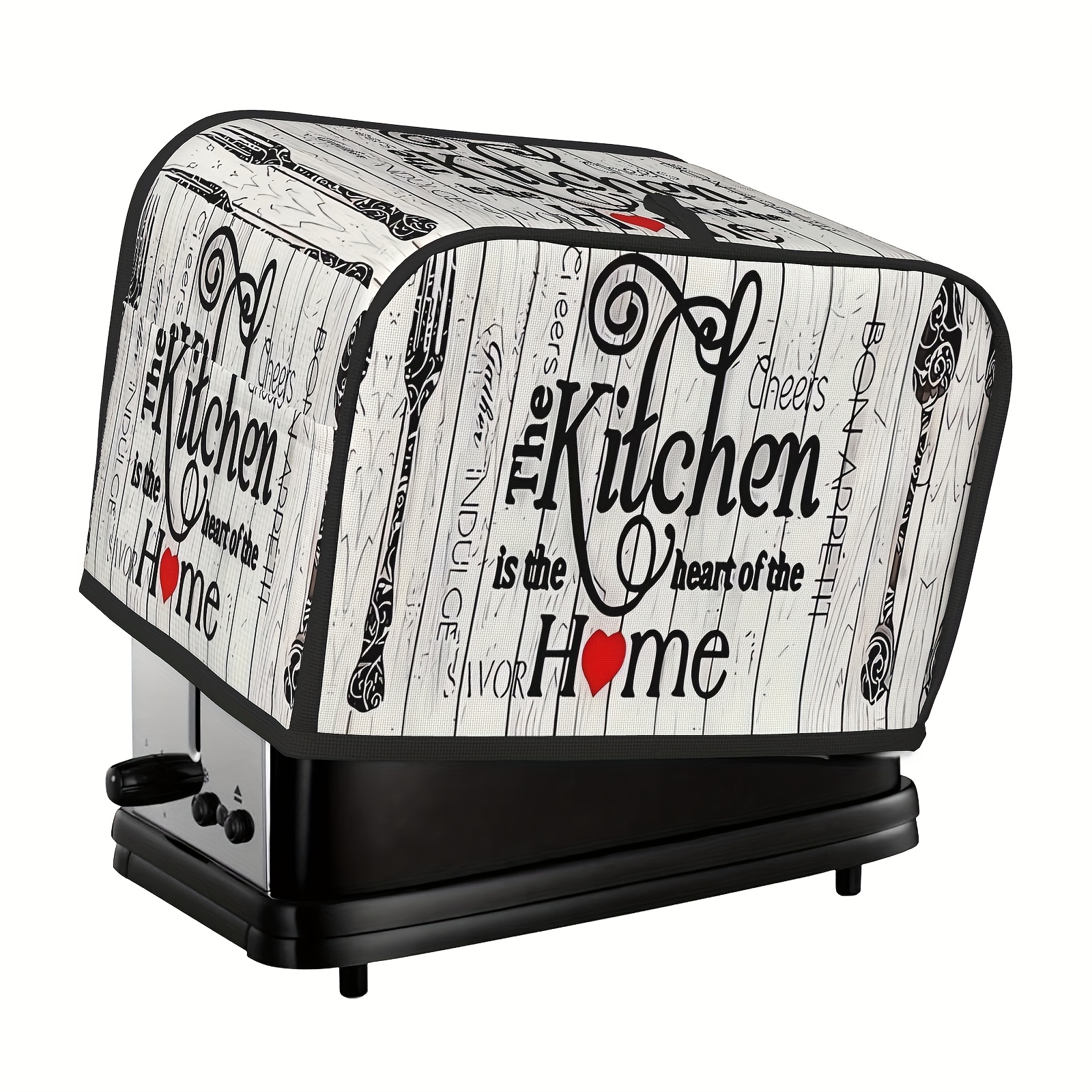 TEMU 1pc Kitchen Appliance Cover With Utensil Pattern - High-quality Polyester, Dust And Stain Protection For Toasters, Ovens, And More - Ideal Gift