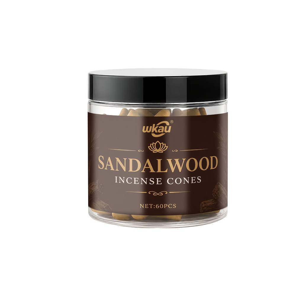 Image of High-quality Sandalwood Incense Cones, Pure Handmade , Long-lasting Fragrance For Home Use. Ideal For Reading Relaxation, Meditation, Yoga, And A Ambiance In Bedrooms & Studies.