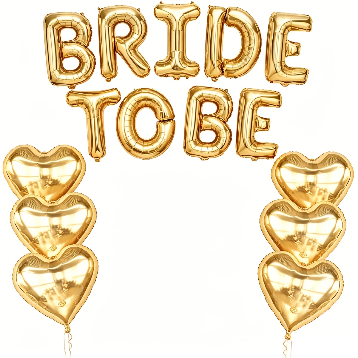 Image of 15pcs Bride To Be Balloons Set Golden/silver/rose Golden Bride Balloons Shower Balloon For Bridal Shower Decorations Bachelorette Party Decorations
