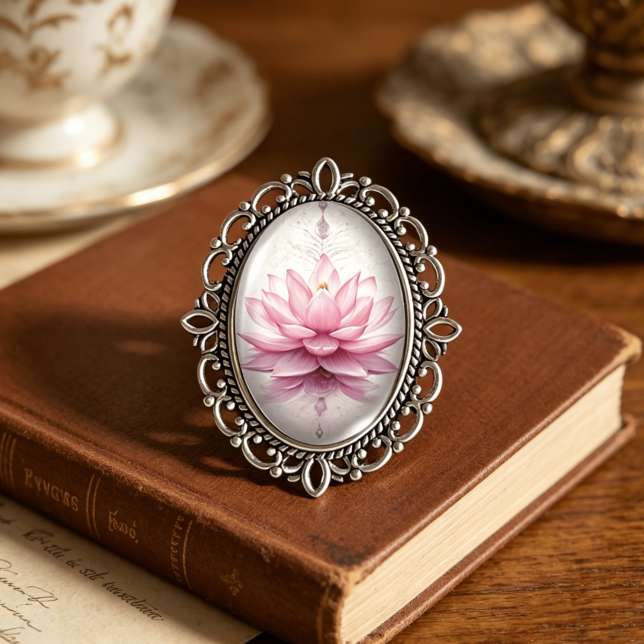 Pink Lotus Fashion Brooch, Decorative Accessory