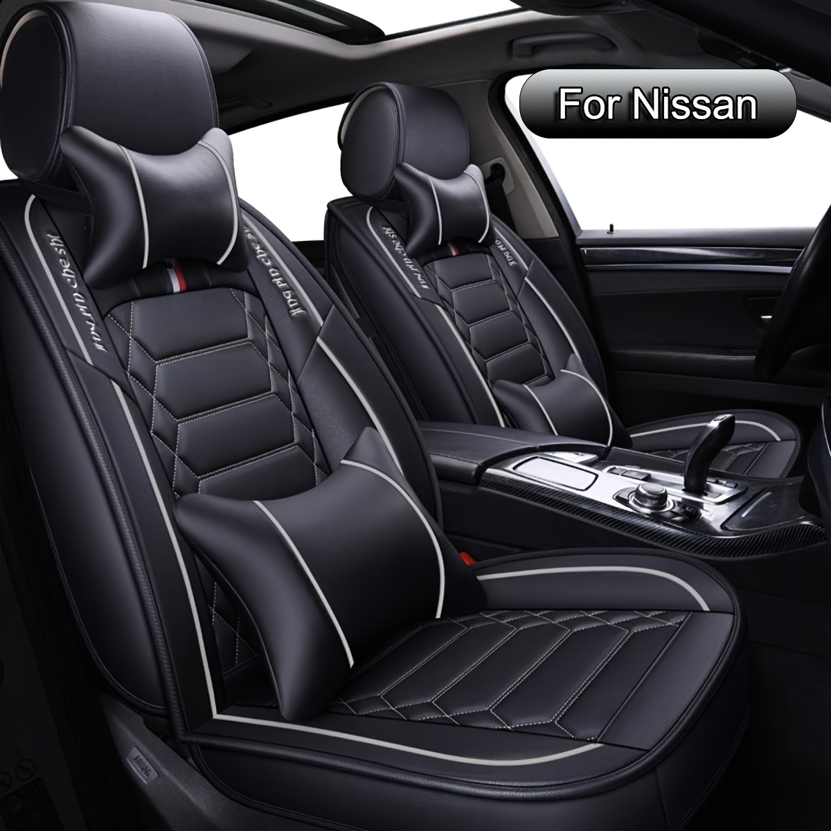 Car Seat Covers Full Set, Fit For , , Note, , Leaf, , Universal Faux Leather Car Seat Protectors, Adjustable Vehicle Seat Covers With For