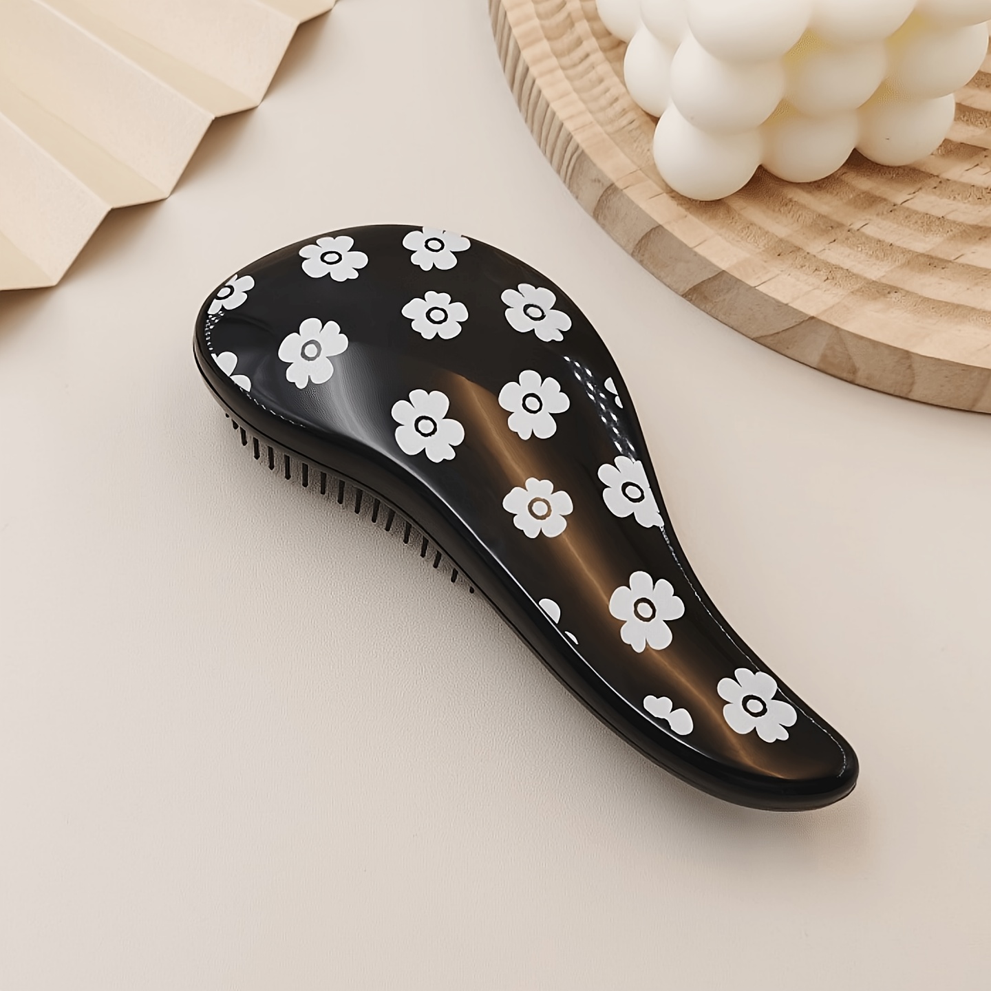 

1pc Magic Handle Hairdressing Comb Flower Pattern Scalp Massage Hair Comb Tt Comb Anti Static Hair Styling Comb