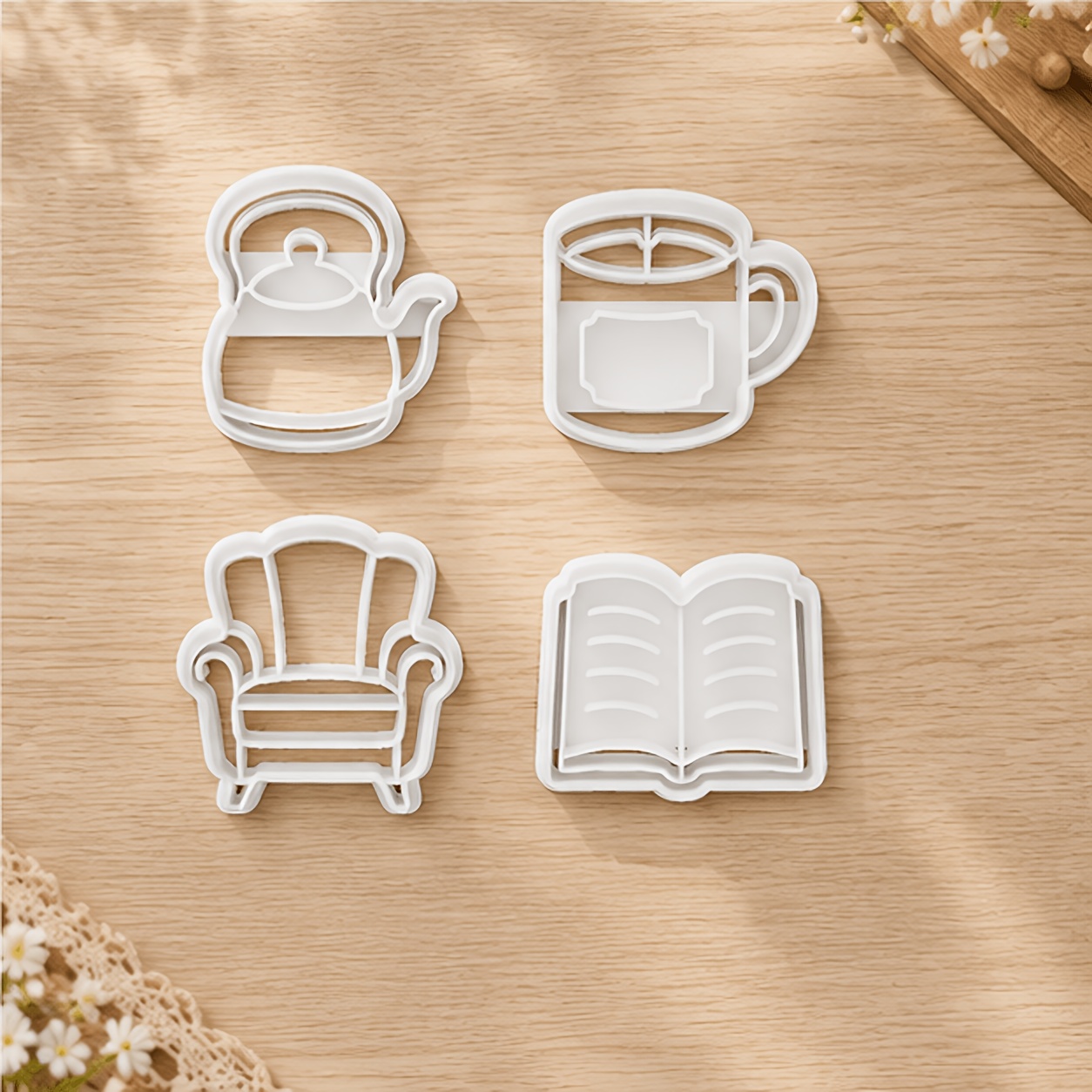 TEMU 4pcs Coupe-pâte polymère pour loisirs à , divers moules en pour meubles, moules pour modéliser , outils de fabrication de bijoux de quotidienne,