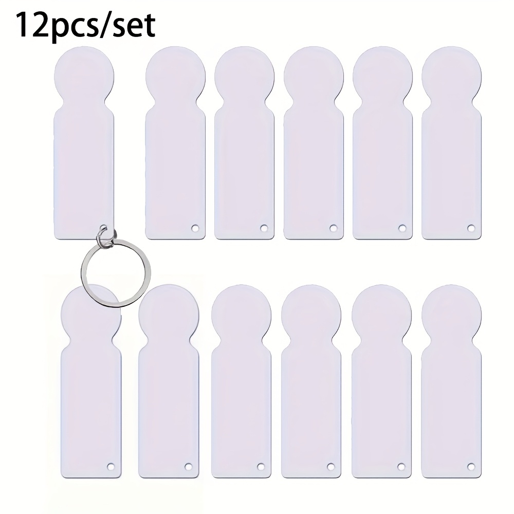 Image of 6/12 Pack Sublimation Blank Keychains - Double Sided, Printable Metal Shopping Cart Tokens - Stylish Shopping Additions