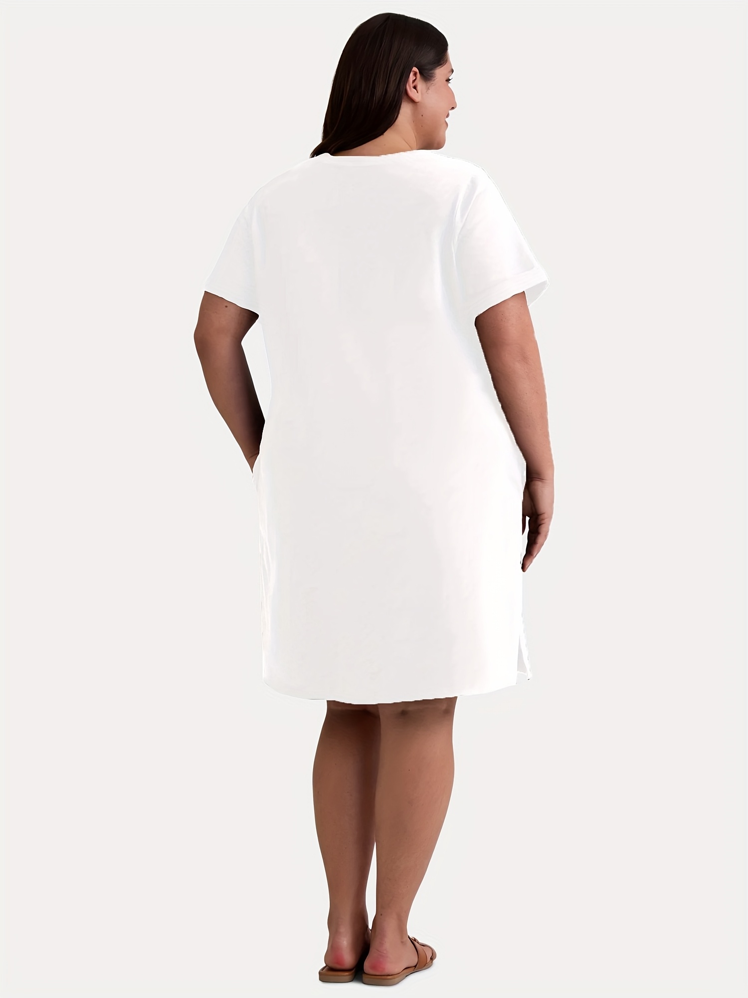 plus size plus size womens loose fit gray t shirt dress - Temu