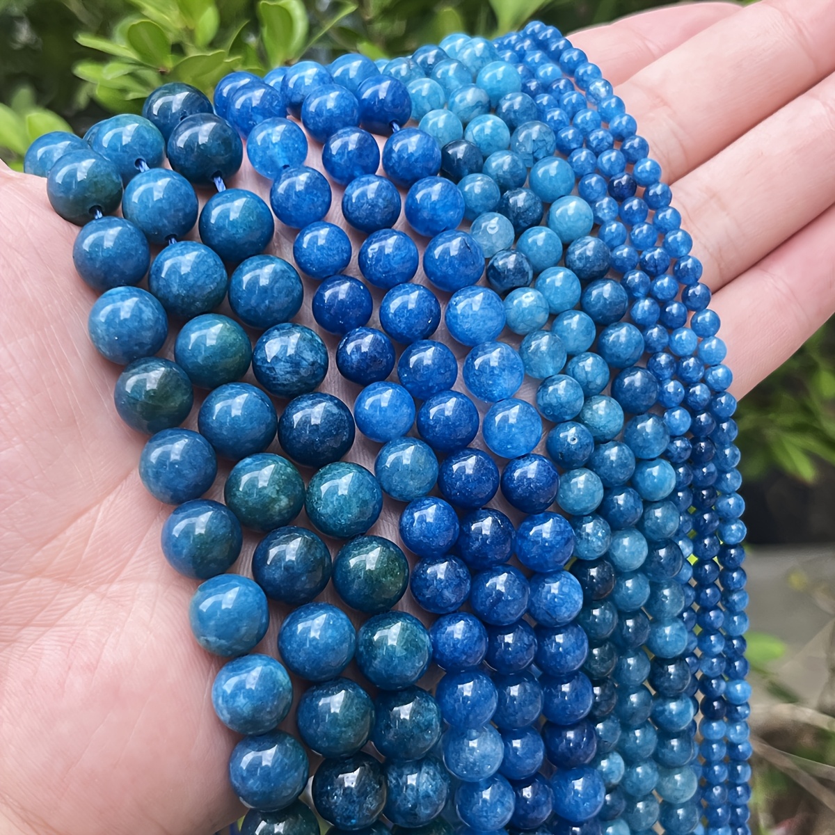 TEMU Perline di Apatite, Tonde da 4/6/8/10mm, Adatte per di Gioielli Fai da Te, Inclusi Braccialetti, Collane, Portachiavi, Ciondoli e Perline