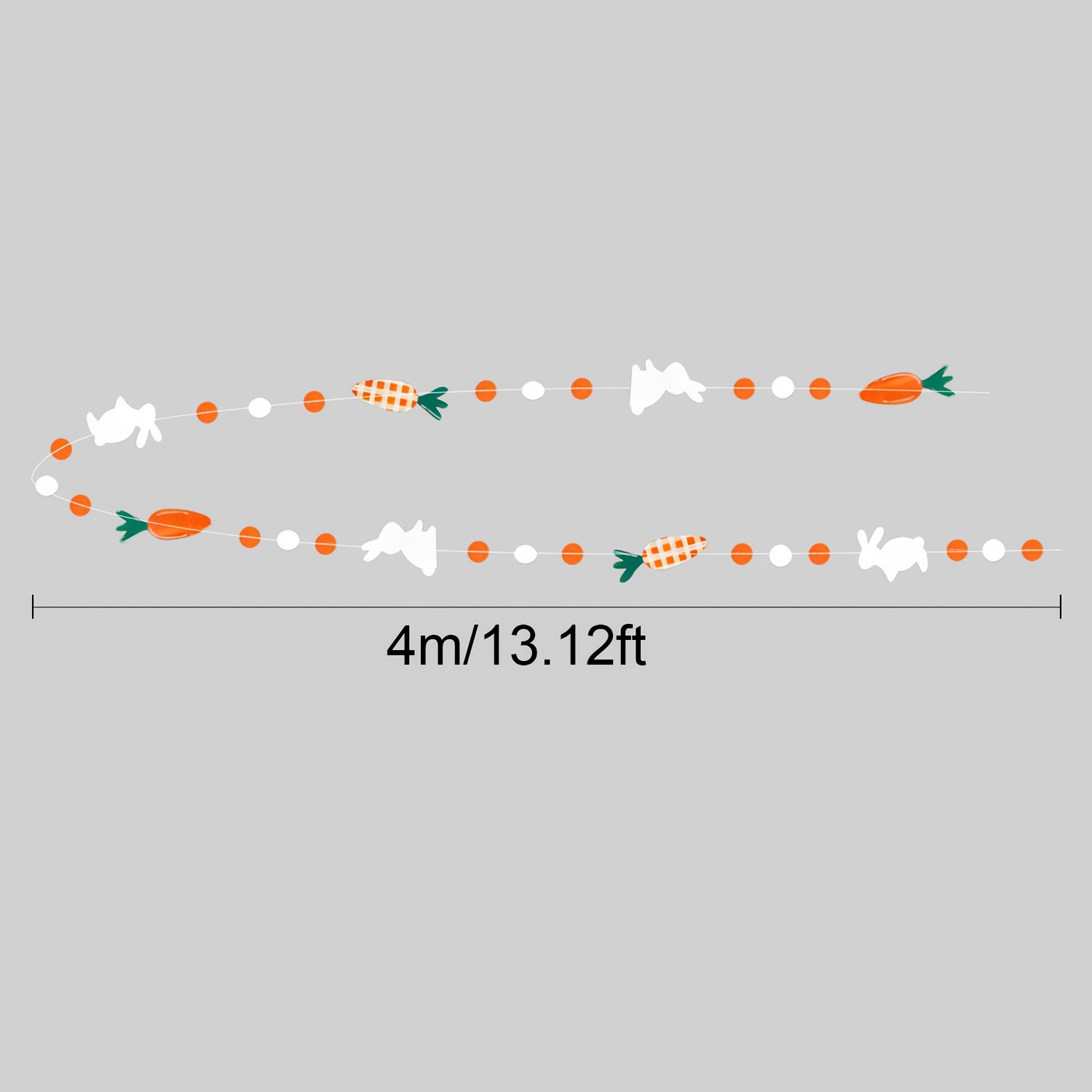 Image of Easter Party Banner Decorations - Garland Streamer Hanging Paper Carrot Polka Dot Rabbit Banner For Party Supplies