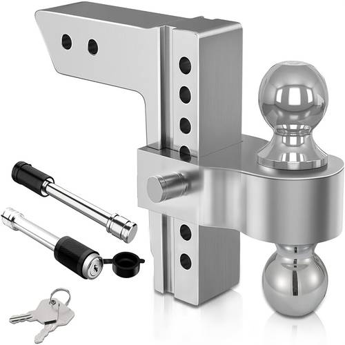 2 5 inch adjustable receiver for adjustable trailer hitch ball mount load bearing 18500lbs with 6 inch drop aluminum drop hitch ball mount