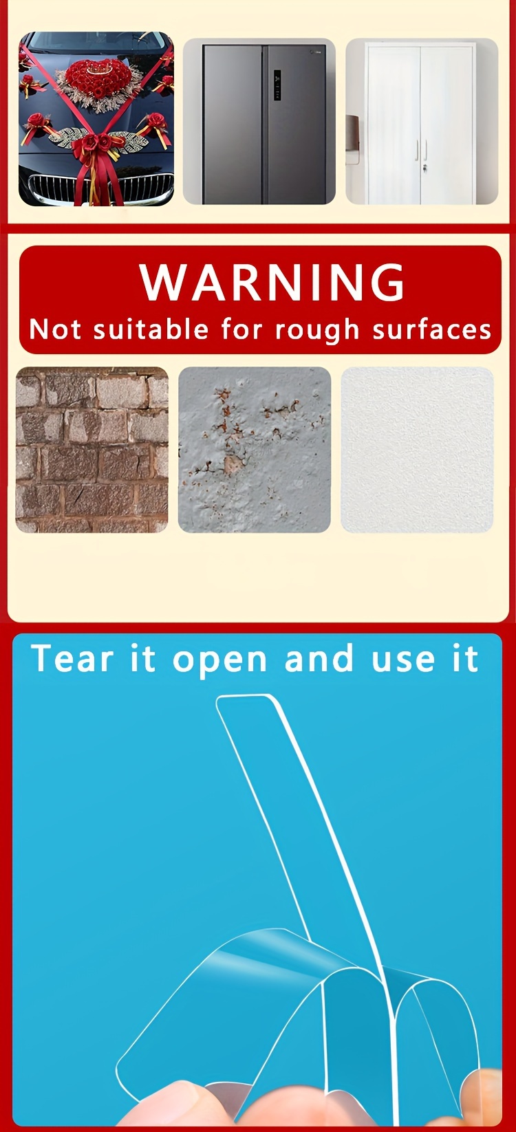 60pcs Multi-Purpose Double-Sided Tape Set - Transparent Removable Waterproof Hanging Strips, Suitable for Decorations, Couplets, Photos, And Clocks.