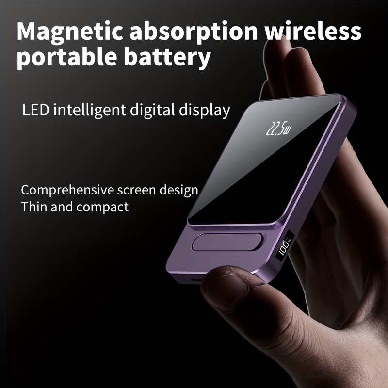 Magnetic Wireless Power Bank 5000mah Slim Light Magnetic - Temu