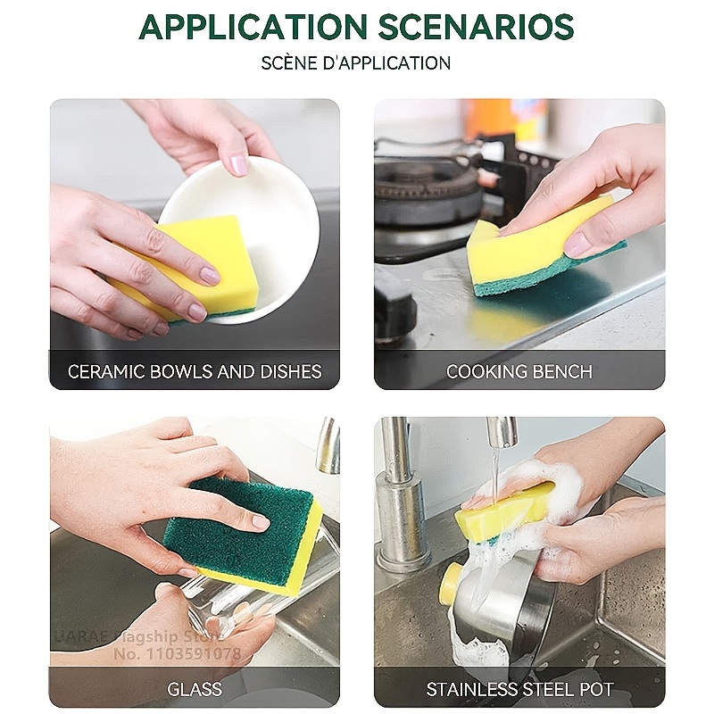 10 12 24pcs of high absorbent cleaning sponges   remove rust from spatulas   oil stains a   for home use a must have for kitchen cleaning details 9