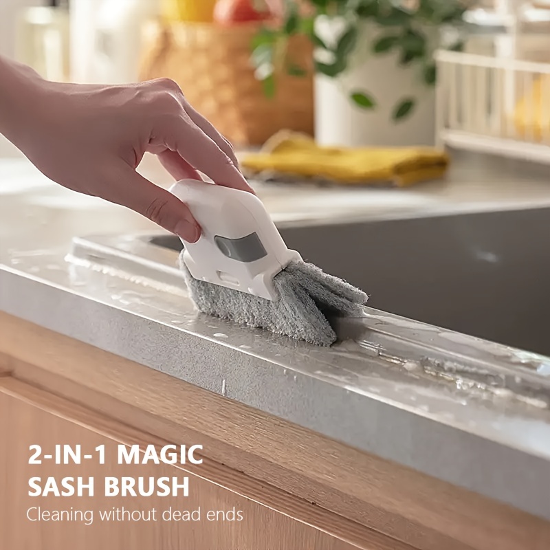 3pcs Universal Door and Window Track Cleaning Brushes,Easily Cleans 4 Small Crevices and Door Frames for Spotless Home,Cleaning Supplies,Cleaning Tool_voghion.com