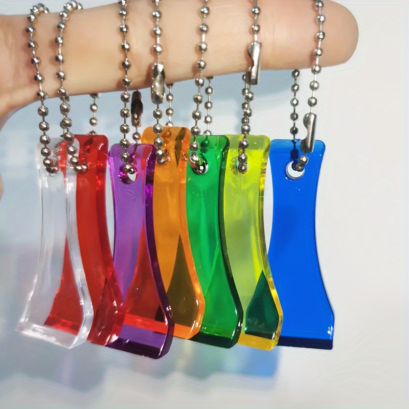 

7pcs Plastic Scraper Keychain Set - Fashion Accessory For Men And Women, Multifunctional Scraper Charm