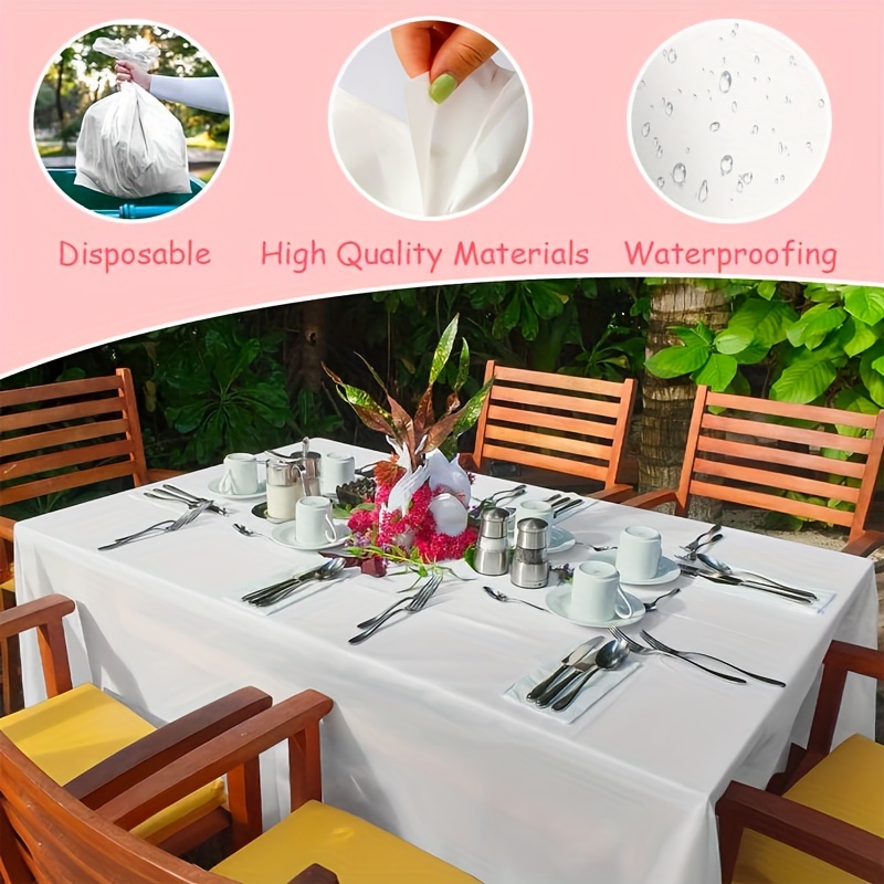 1pc rectangular disposable plastic tablecloth   peva material 54x108in tablecloth a must have wallpaper for weddings and rectangular party tablecloths waterproof   suitable for   occasions such as parties weddings bathrooms birthday parties and celebrations details 2