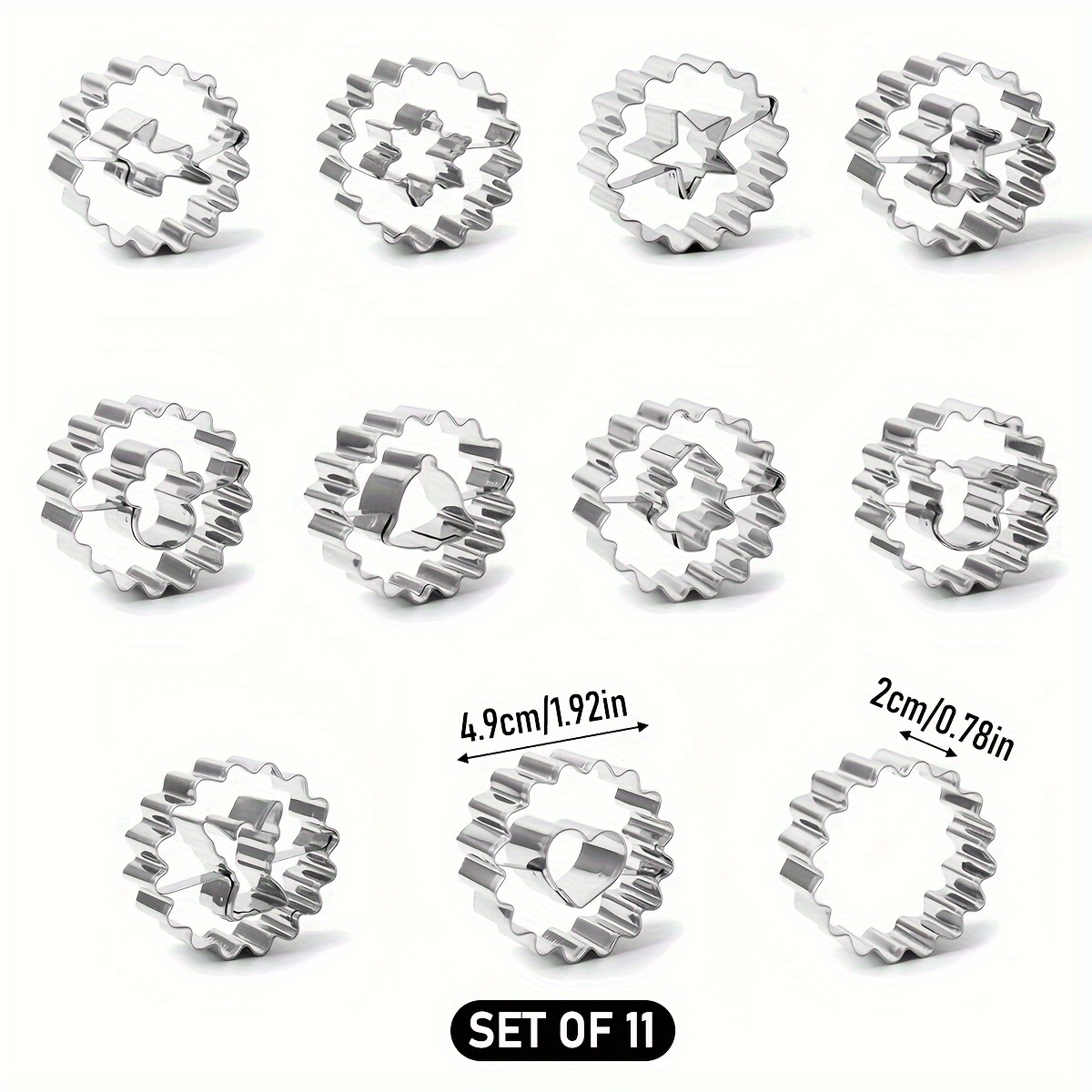 Image of 9pcs/11pcs 430 Stainless Steel Christmas Cookie Cutters, Restaurant Party Festive Party Pastry Decoration Mold, Kitchen Additions, Baking Molds
