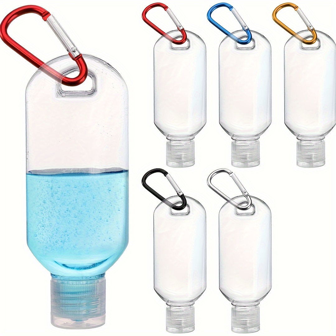 

5pcs 30ml Leak-proof Travel Squeeze Bottles With Keychains - Refillable, Portable Containers For Hand Sanitizer & Toiletries In Assorted Colors (blue, White, Clear), Travel Bottles For Toiletries