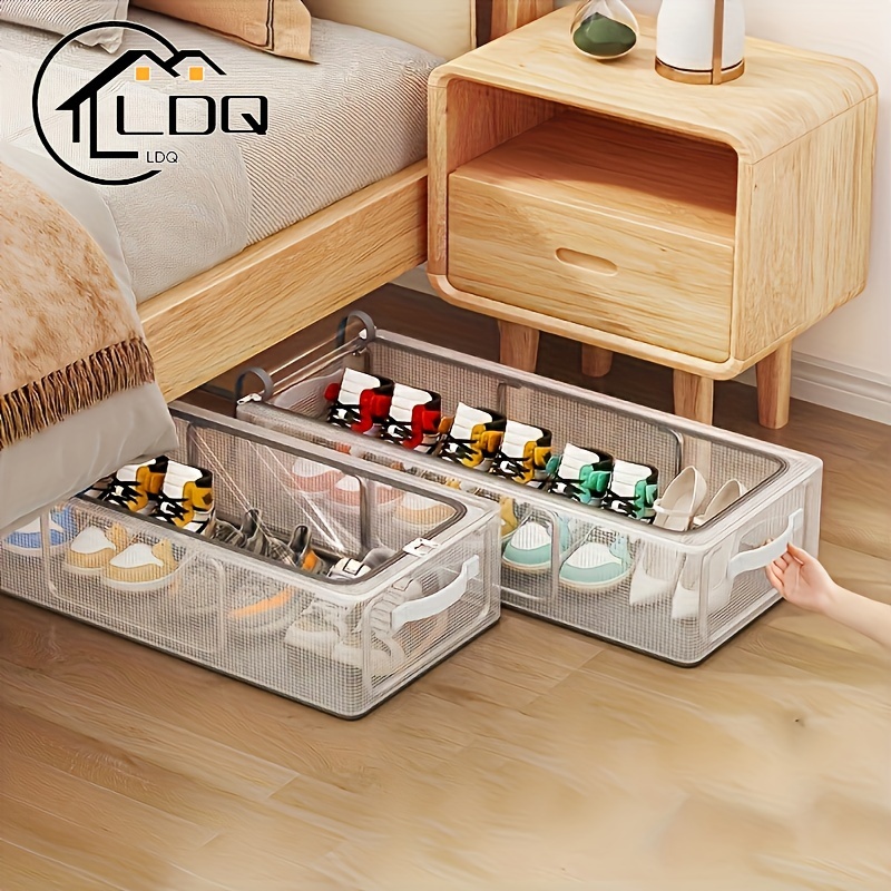 

Ldq Space-saving Foldable Storage Organizer - Transparent, Heavy-duty For Shoes, Clothes & Accessories | Easy , Nylon