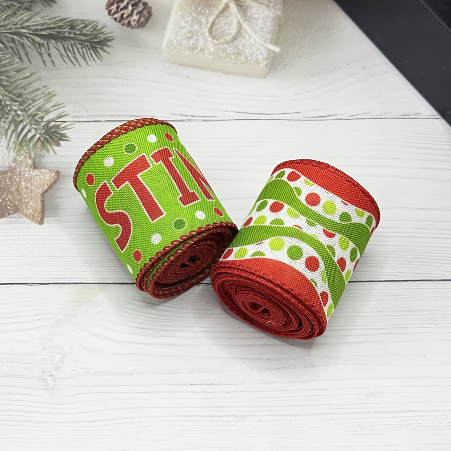 TEMU Ensemble de de Noël 6,5 cm - Motif écossais vert et - Ruban à bord filé pour sapin de Noël, idéal pour les décorations festives traditionnelles,