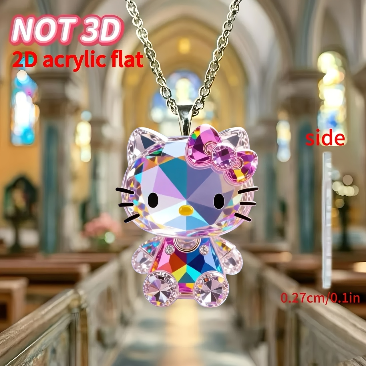 E-shop 2D Flat - [2D Flat] 1 Stück Funkelnde, Niedliche Damen Neue Acryl Halskette, Modische Pulloverkette, Ideales Geschenk für Geburtstagsfeiern