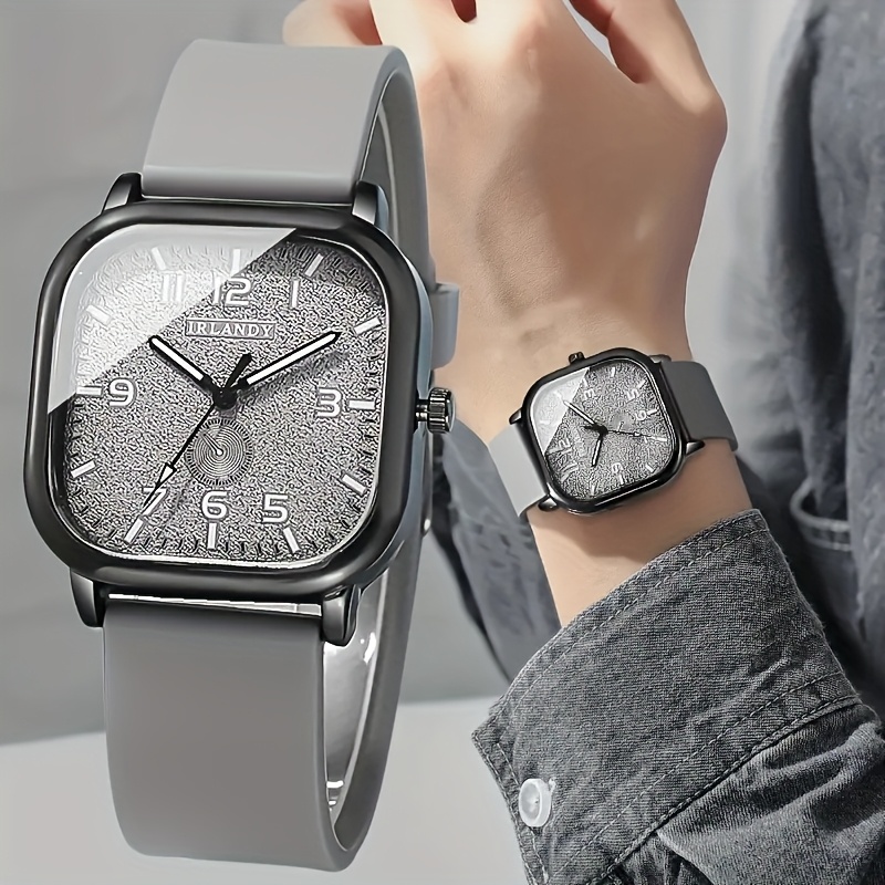 Chic Square Quartz Watch for Women - Casual Style with Digital Dial, Silicone Band - Perfect Gift for Mom & Friends on Valentine's, Easter, Mother's Day, Alloy Case, Ramadan, Birthdays, Leisure Style