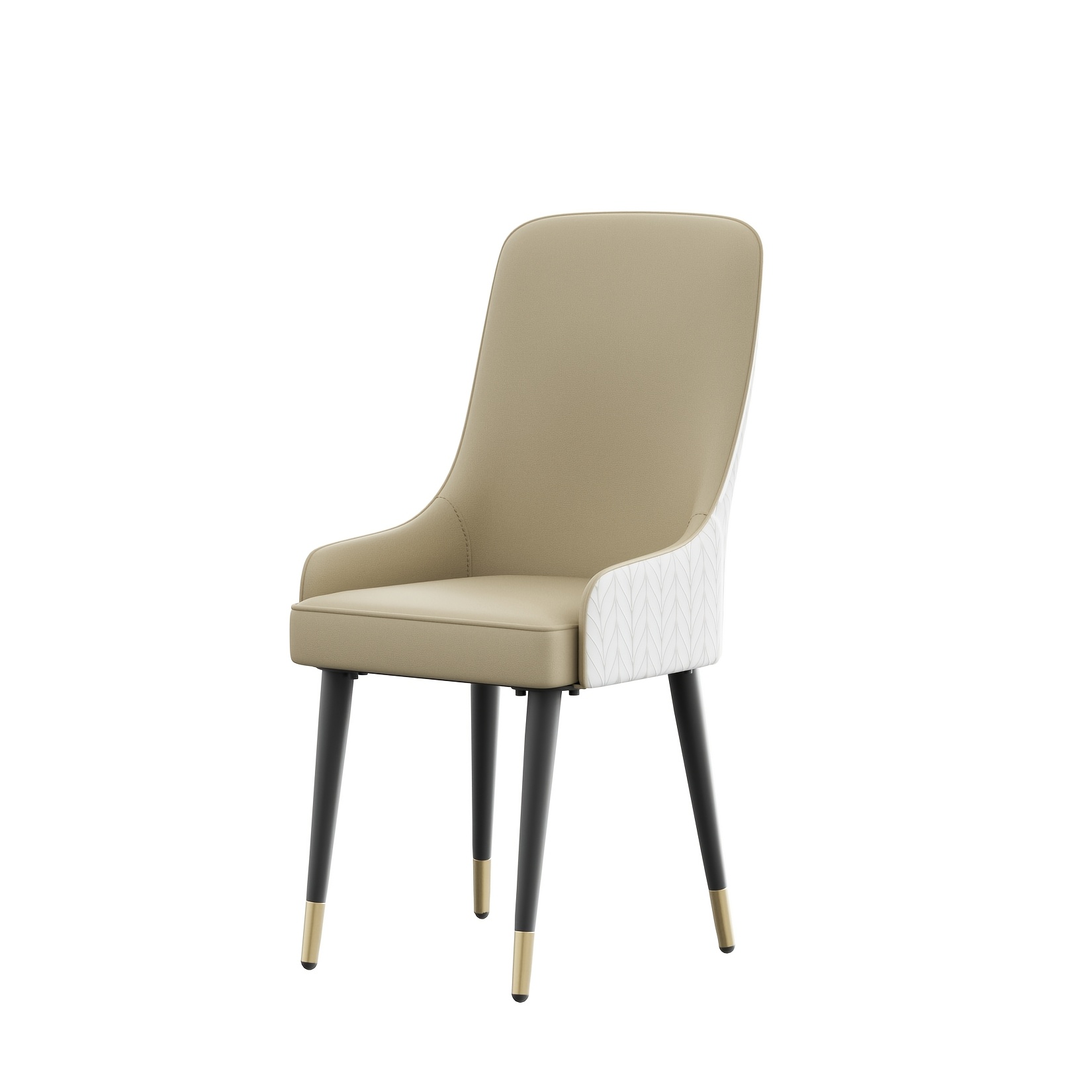 TEMU Set Of 2 Luxury Upholstered Dining Chairs, Ergonomic Thick Seat High Tufted Back Pull Ring, Dining Room Chair 2 Tone Microfiber Silicone Leather