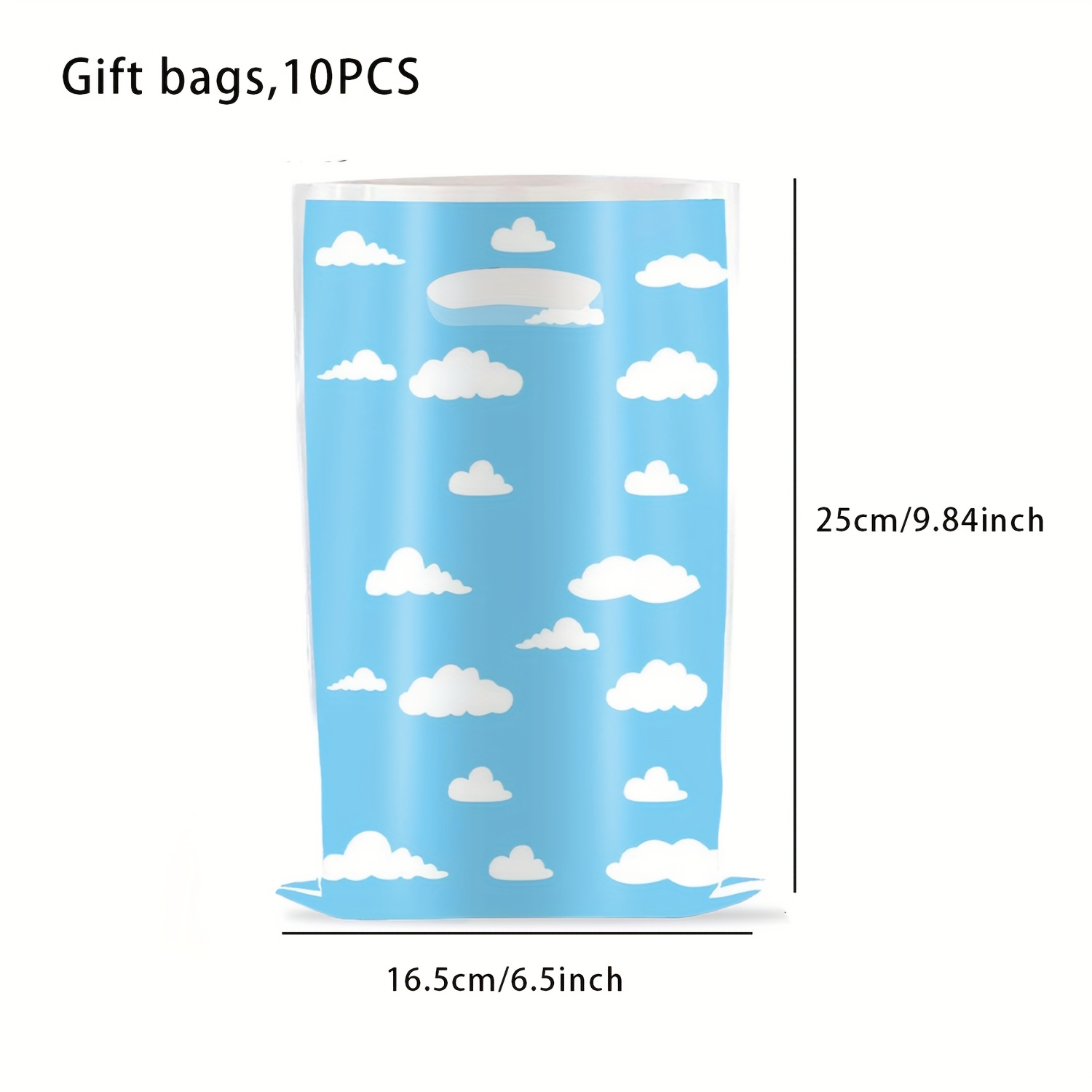 Image of 10pcs & White Durable Plastic Gift Bags With Sturdy Handles - Cartoon Story Theme Party Decorations For Birthdays, Candy Favors, Events, Fun Gifts