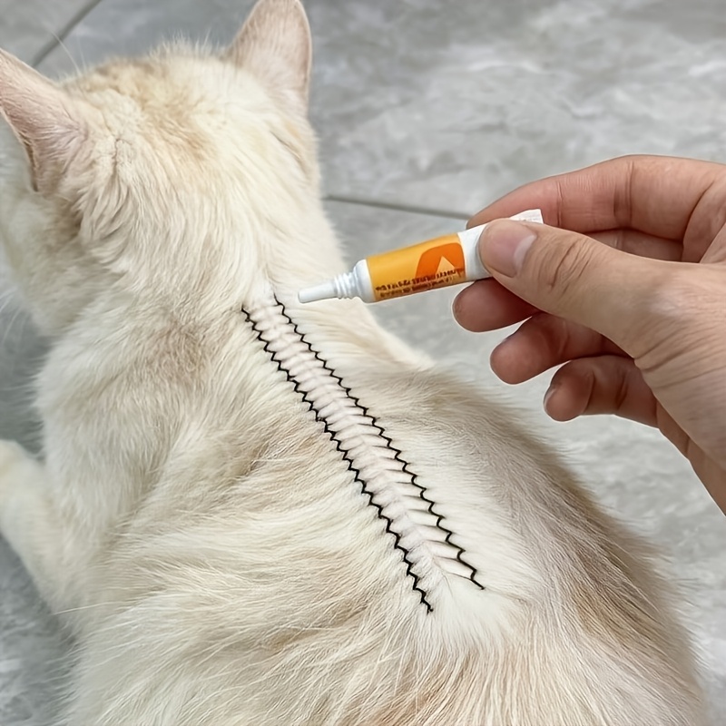 2pcs pet deworming medication application clips pet hair parting clips   tools for assisting with external deworming medication application on pets Product details 3