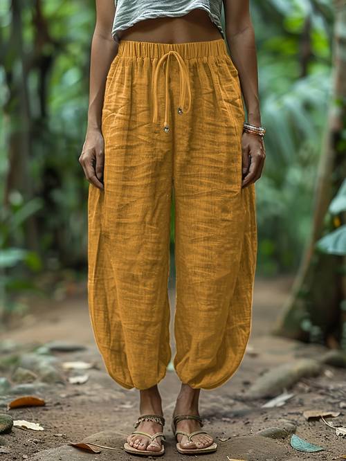 linen loose and comfortable minimalist linen lantern pants