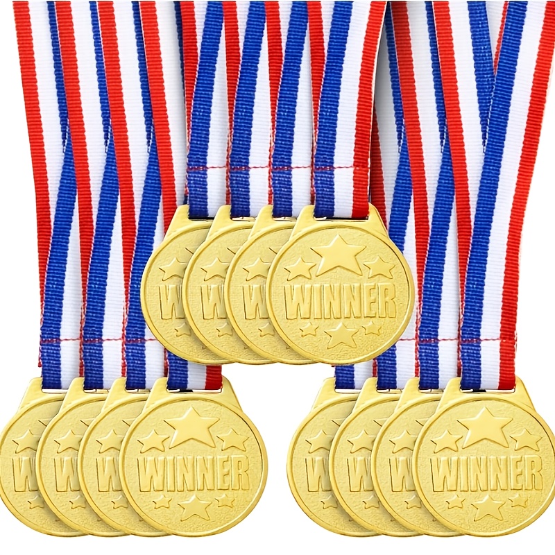 E-shop 12er-Pack Zinklegierung Medaillen, Geeignet für Sportwettbewerbe, Meisterschaften und Verschiedene Spielereignisse