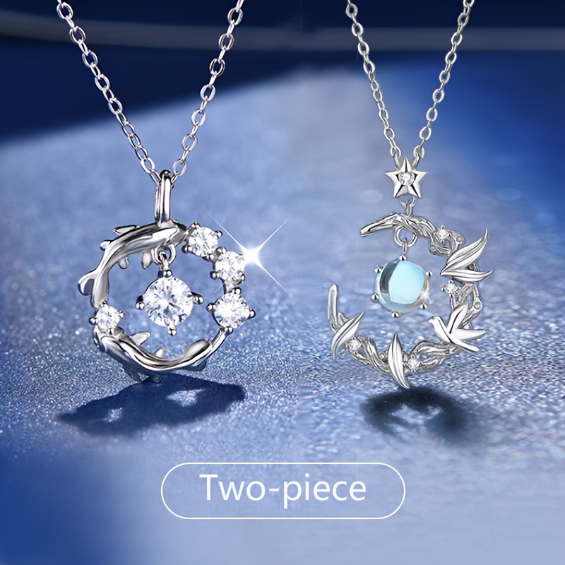 

2 Pieces Of 925 Silver Good Mobius Ring Necklace Women's Light Luxury Niche High-end New Popular Girlfriend Birthday Gifts