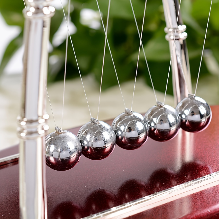 

Newton's Cradle Balance Ball - Stainless Steel & Plastic Pendulum Toy For Office Desk Decor, Physics Science Experiment