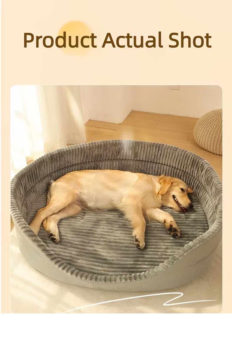 Durable& Thickened Comfort Dog Bed- All-Season for Large to Breeds, Easy Clean with Letter Print Design, Washable