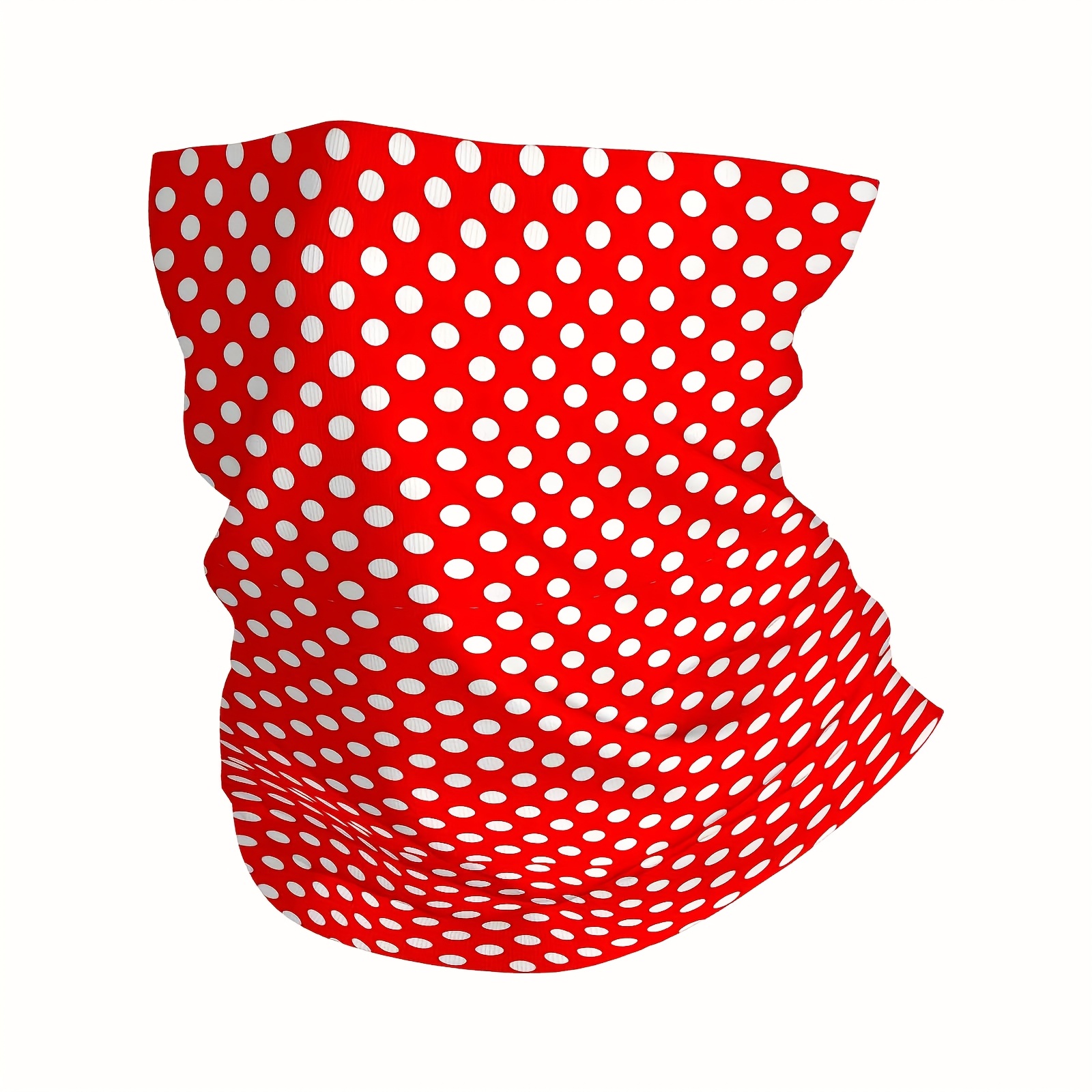 TEMU Red, Polka Dots, Pattern Multi Functional Print Scarf Men Women Unsix Mask Neck Mask Suitable Outdoor And Headscarves Family Gatherings Holiday