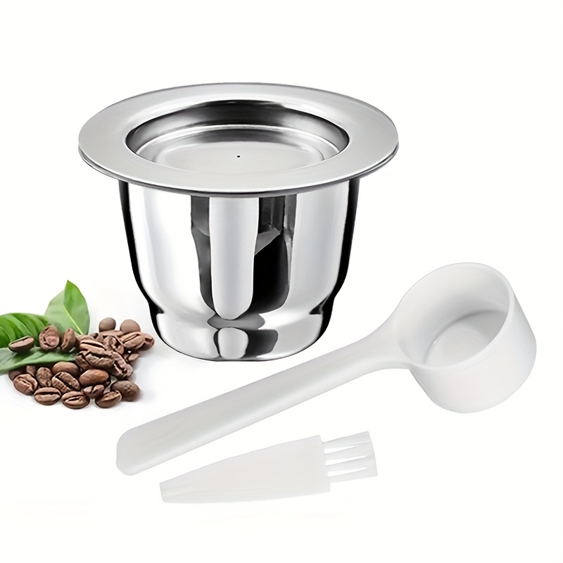 TEMU Capacidad de Café Espresso Recargable de Acero Inoxidable con Tampón y Vaso Filtro Reutilizable - Compatible con Máquinas, Herramientas Barista