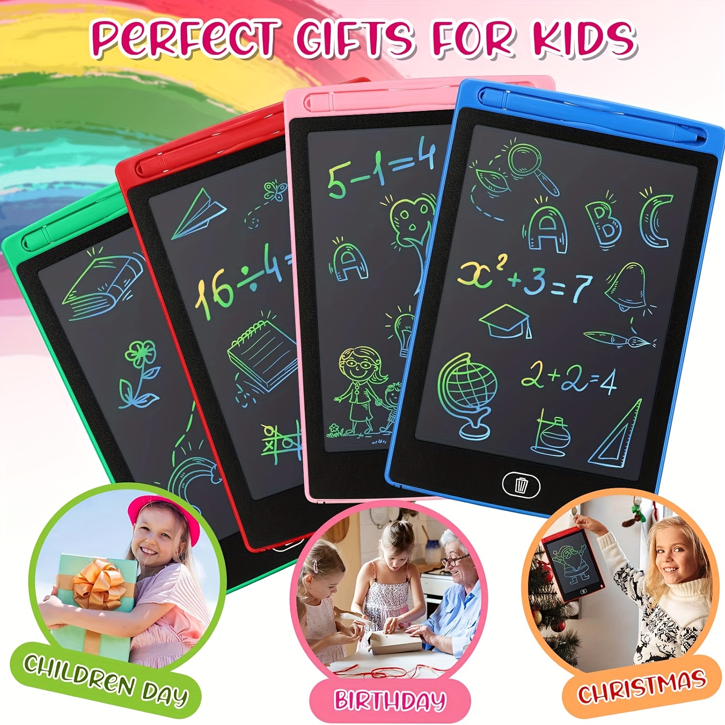 Reusable Lcd Kids' Writing Tablet Erasable Drawing Board - Temu