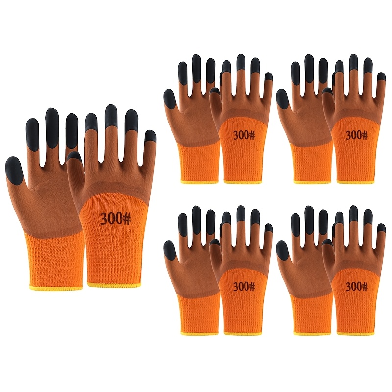 

10-pack Men's Waterproof Winter Work Gloves, Non-slip Insulated Nylon Gloves, Lead & Bpa Free, , Washable, For Cold Outdoor Jobs, Abrasion Resistant