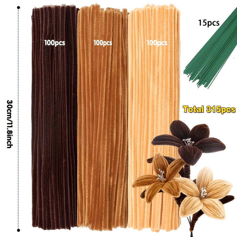 TEMU [Ensemble de tiges de chenille de 315 pièces] 300 cure-pipes et 15 tiges florales, suffisant pour tout d'artisanat, et parfait cadeau de Noël ou
