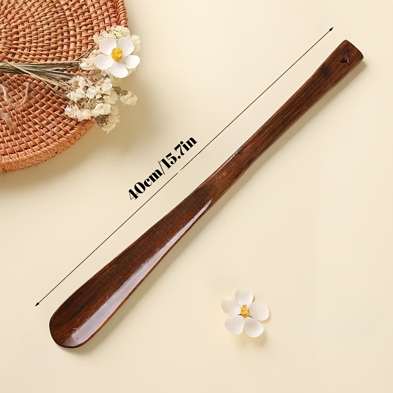 Image of 1 Extended Solid Wood Shoehorn, Household Pregnant Women And Elderly People Do Not Long-handled Shoehorn