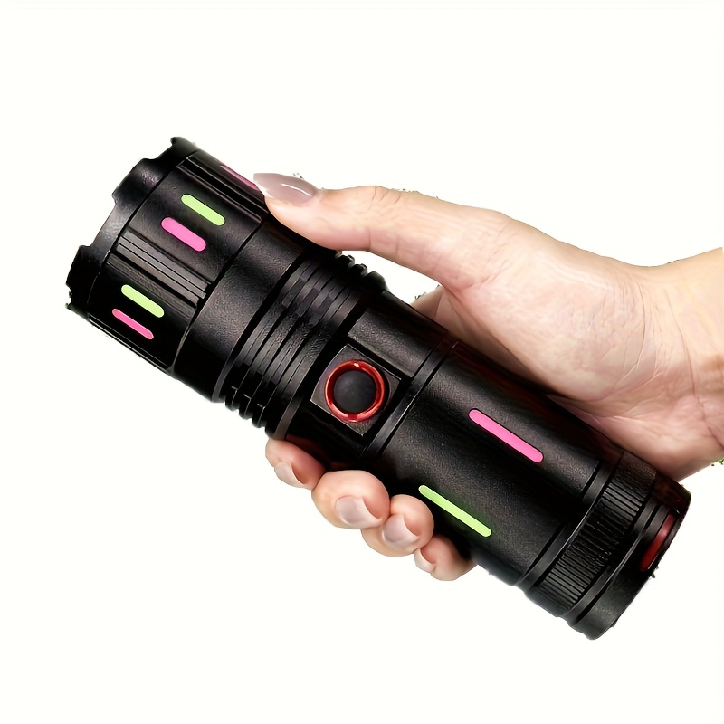 TEMU 4999lm Super Flashlight, The Most Powerful Flashlight In The World, Led Flashlight, Built-in Battery Tactical Flashlight, Rechargeable Portable