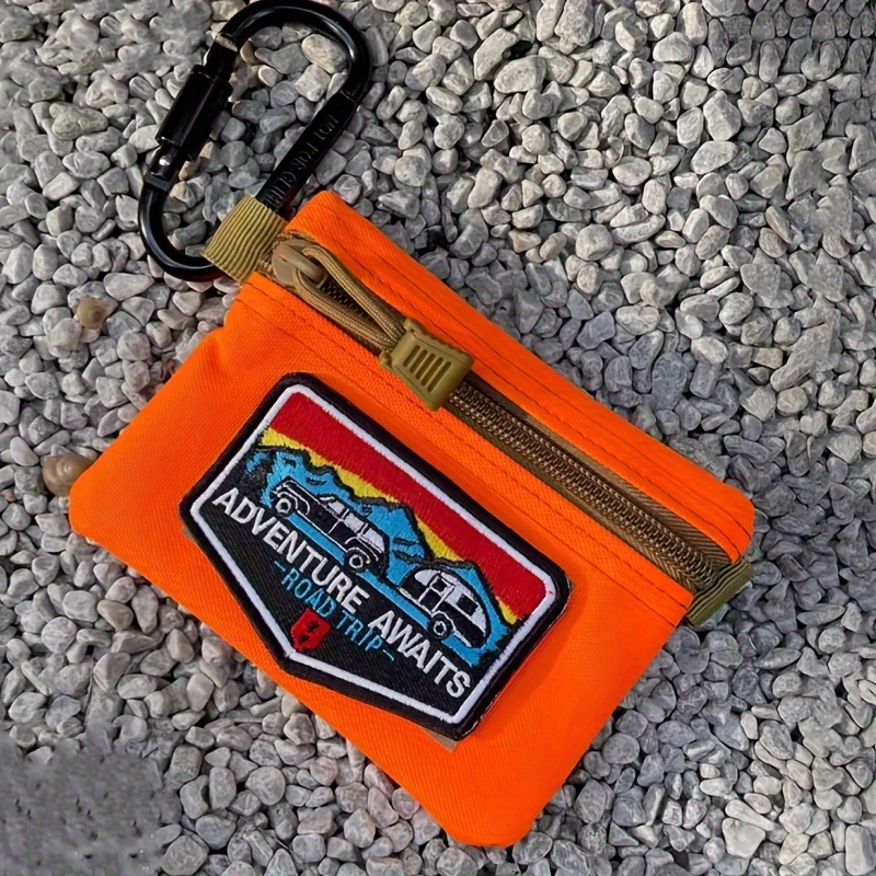 Image of Multi-functional Car Key Bag With Zipper Coin Purse Outdoor Sports Couple's Headphone Bag.