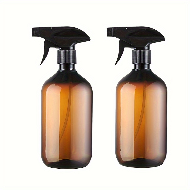 TEMU 2pcs 500ml Plastic Anti-drop Spray Bottles - 2 Colors: Clear And Amber - Reusable, No Fragrance