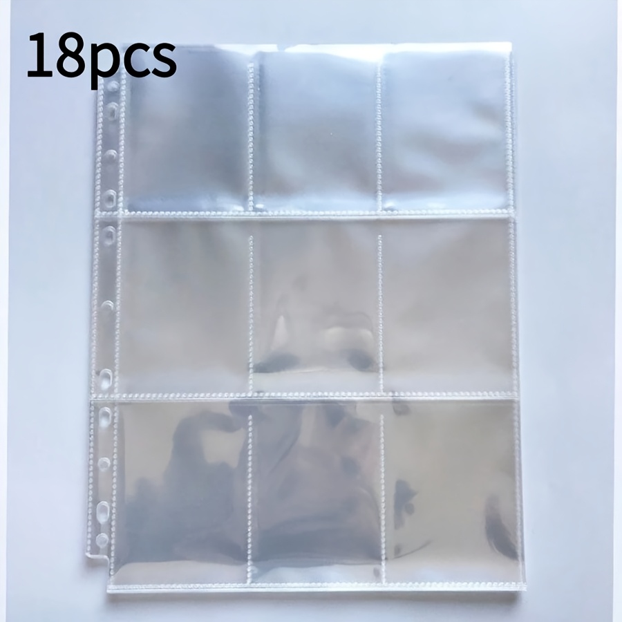 TEMU Poche pour classeur A4 à 11 trous, organisateur de cartable de 3 pouces, pochette de rangement double 9 fentes pour cartes postales, fournitures