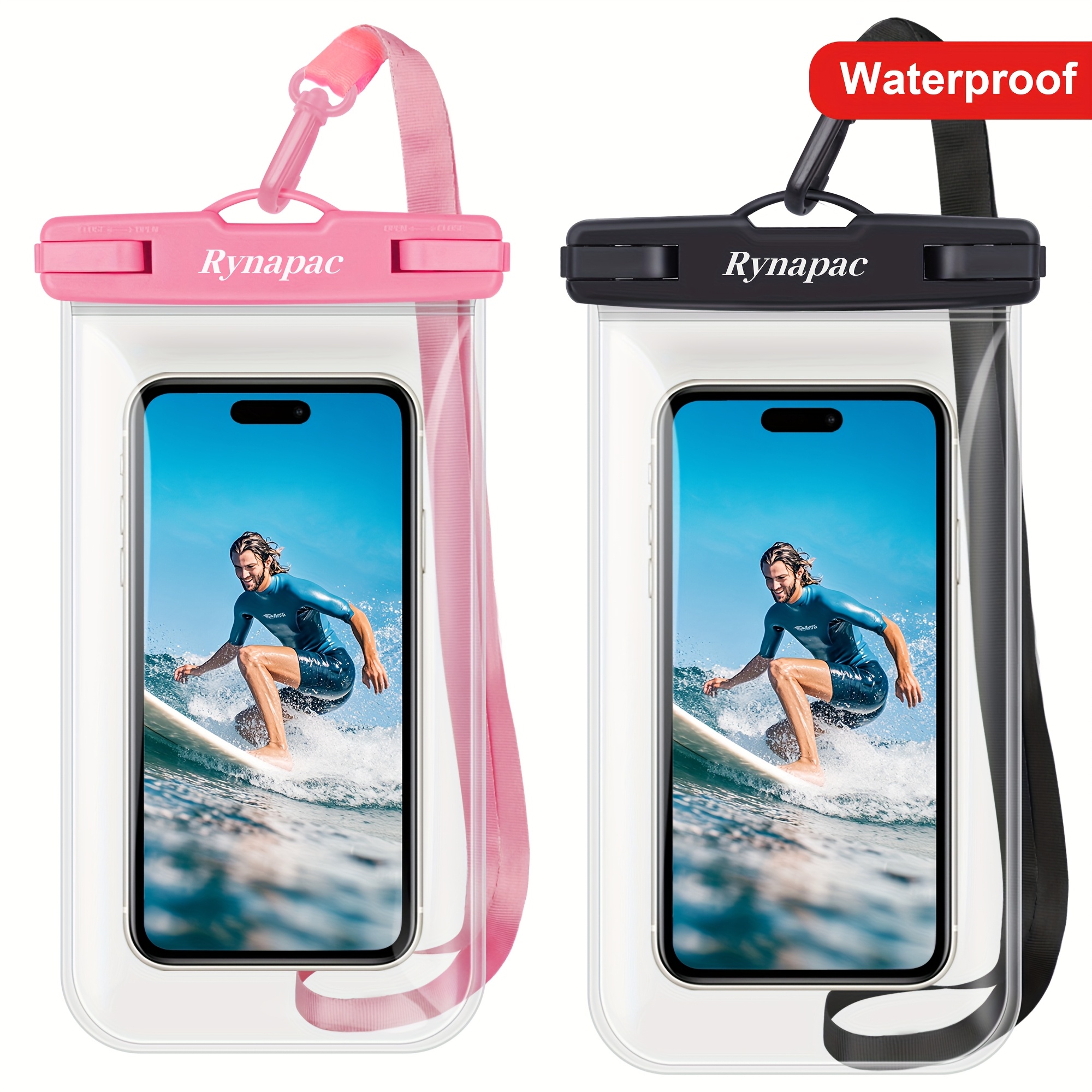 TEMU 2-pack Waterproof Phone Pouch, [.0" Universal Fit] Touch Screen Bag For Beach, Cruise, Pool & Boating