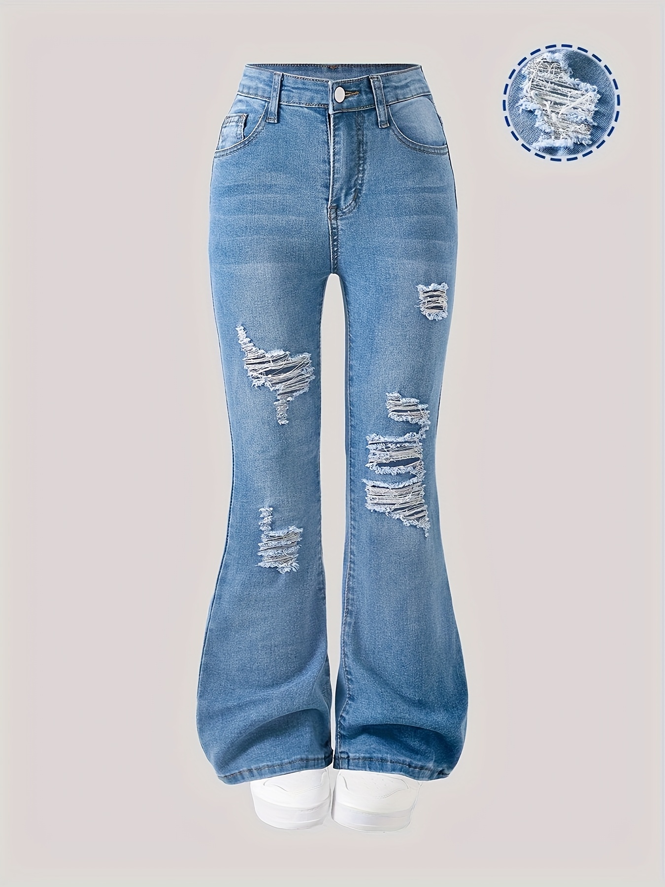 Jeans 2025 Knee Ripped Jeans For Girls 2025 Girls' Fashion Ripped
