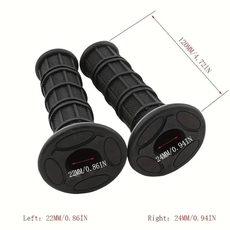 1 Paar 22 Mm Universele Rubberen Motorfiets Handgrepen - Antislip Stuurgrepen Zwart