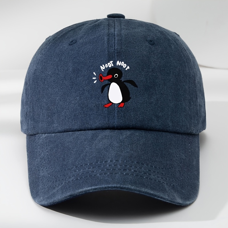 

Noot Penguin Outdoor Men's Washed Baseball Cap Washed And Old Duckbill Hat Sports Casual Sun Hat