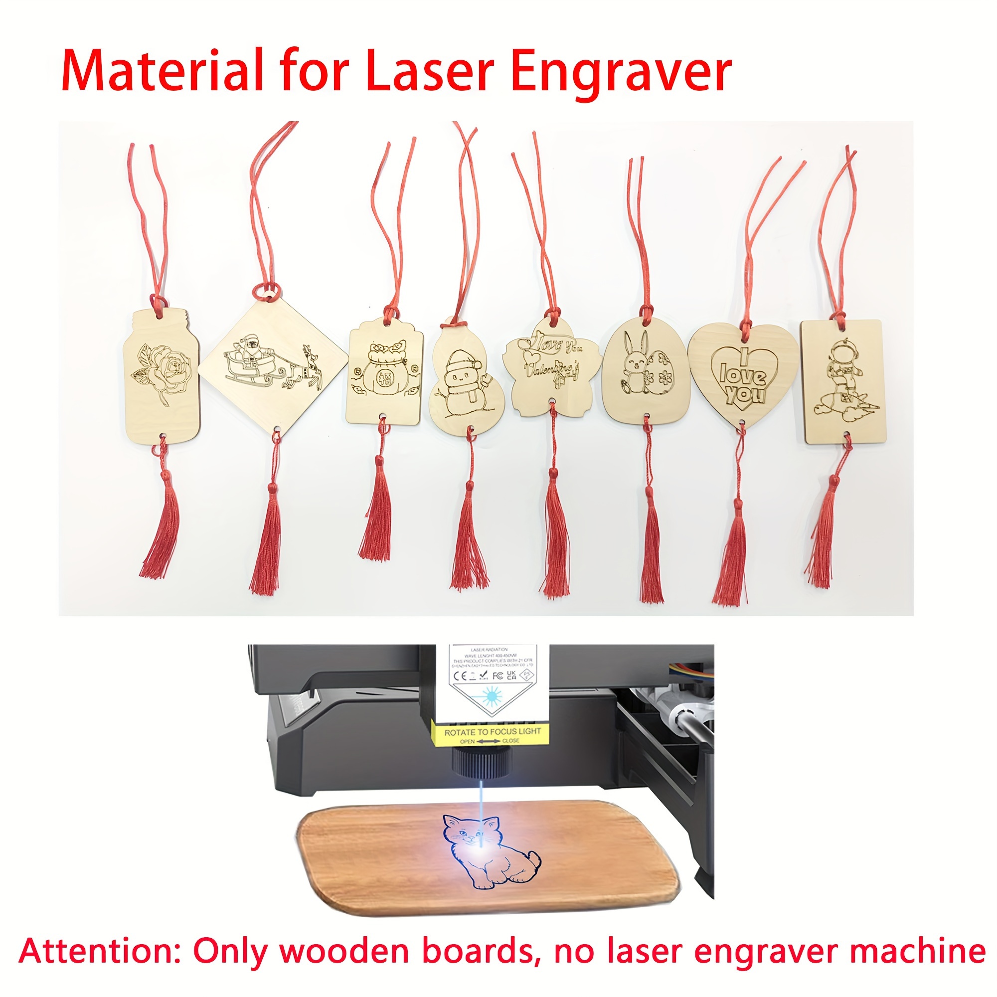 

Easythreed Laser Engraver 18pcs Wood Crafting Kit - Diy Decoration Materials, Perfect For Gifts & Office Use